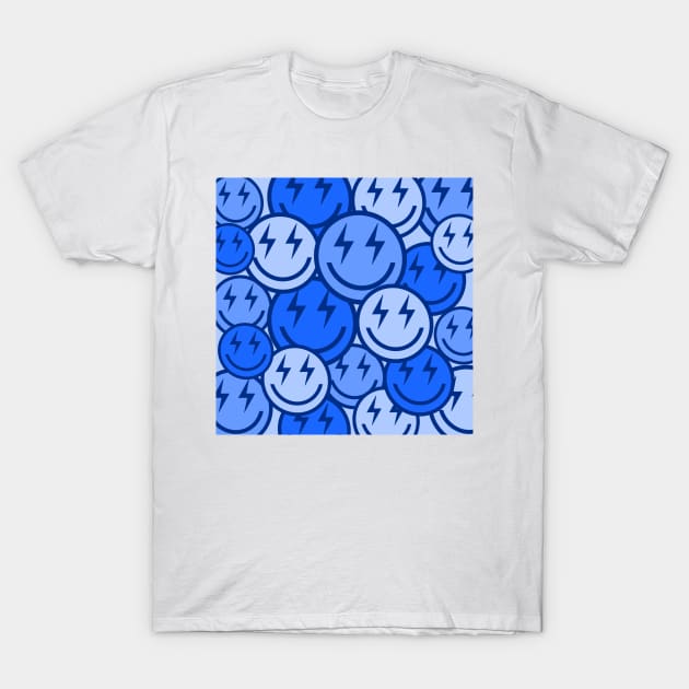 Lightning Bolt Smiley Faces T-Shirt by Rpadnis